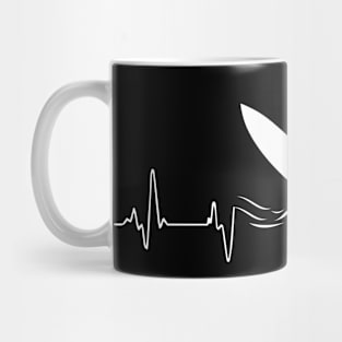 Surfing Heartbeat Surfboard Mug